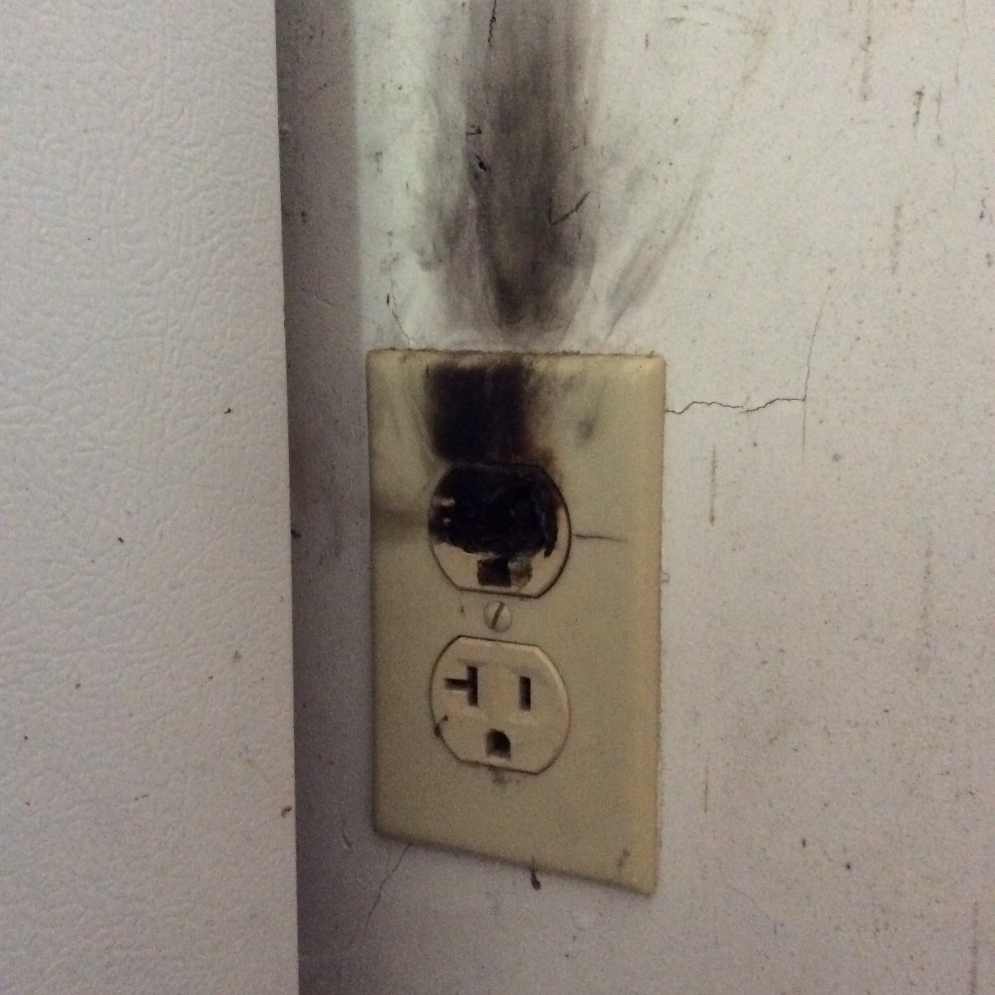 A burned receptacle.