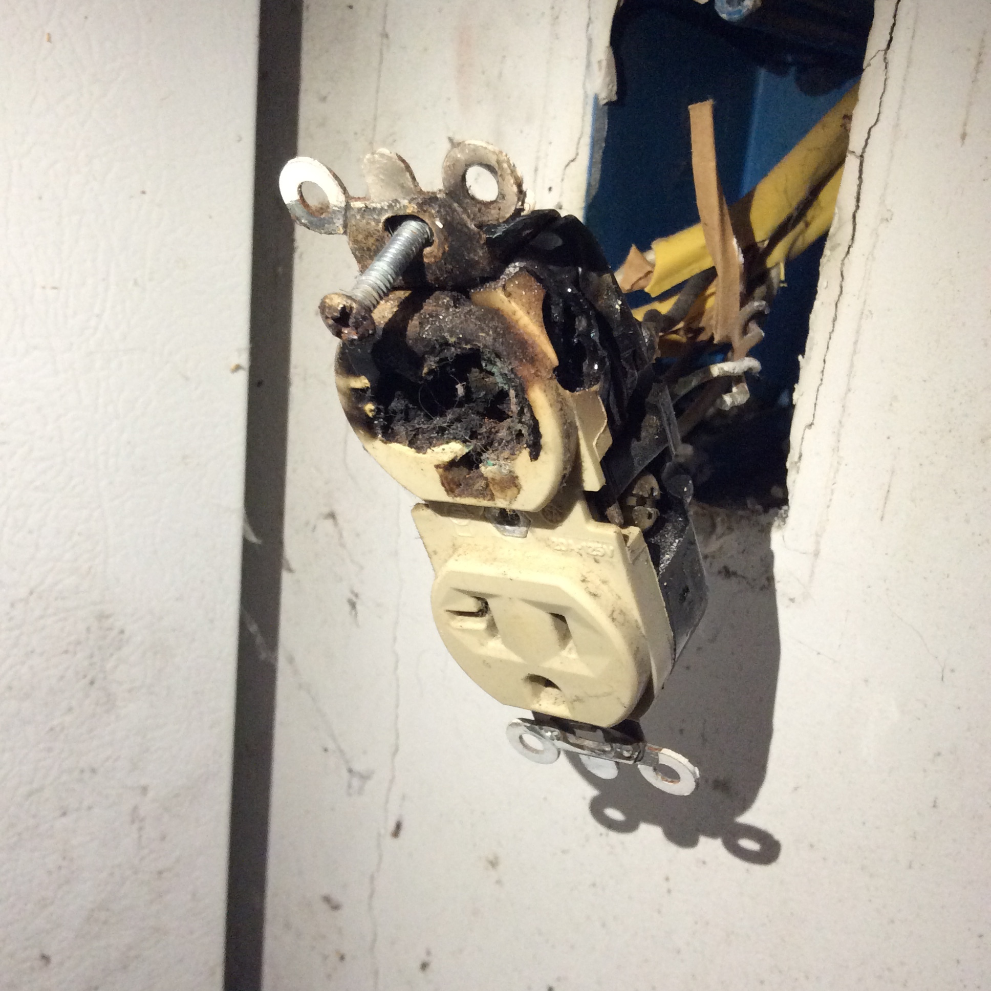Another burned receptacle