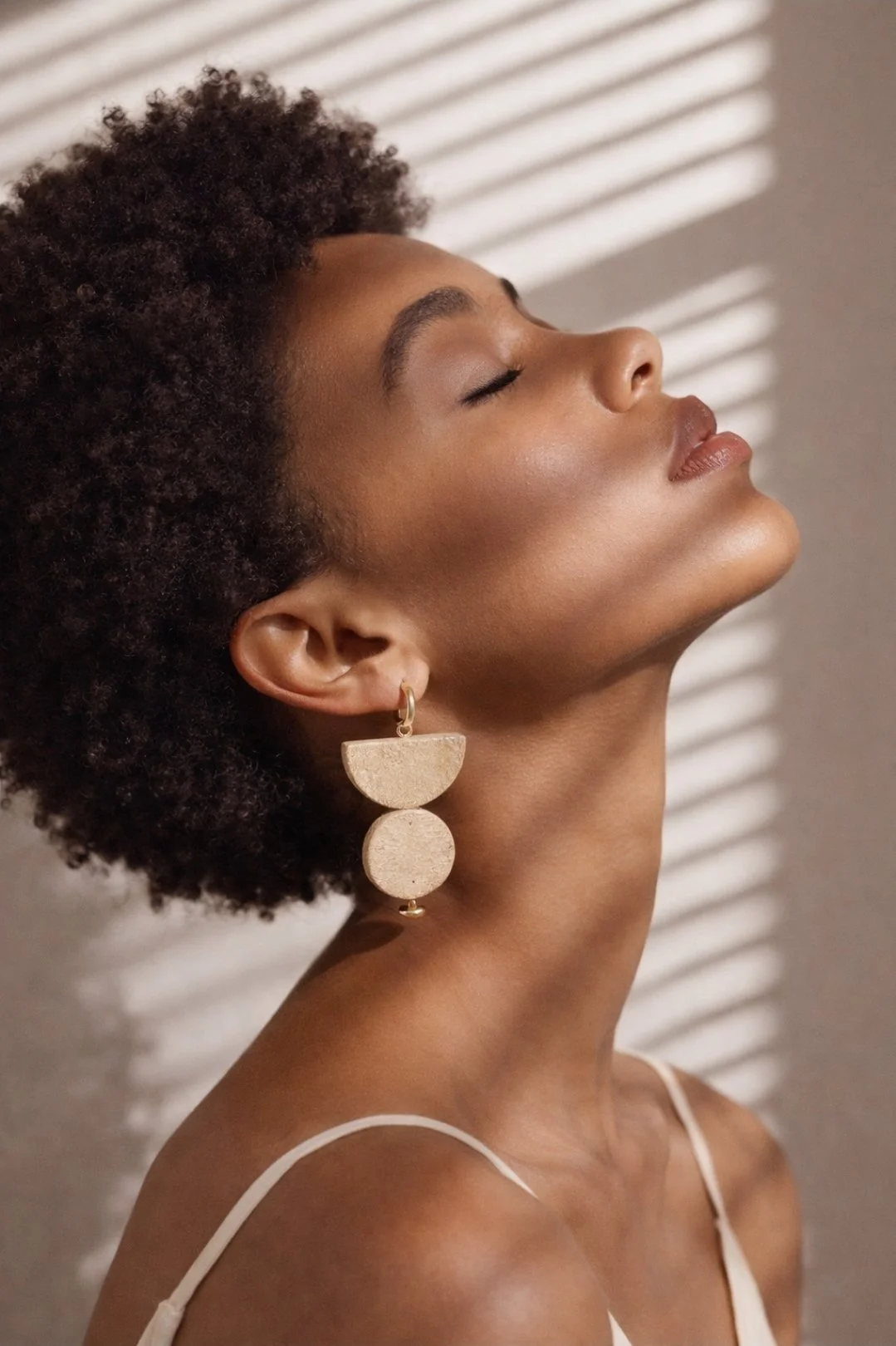 neutral clay earrings ivory pearl finish gold huggie hoops