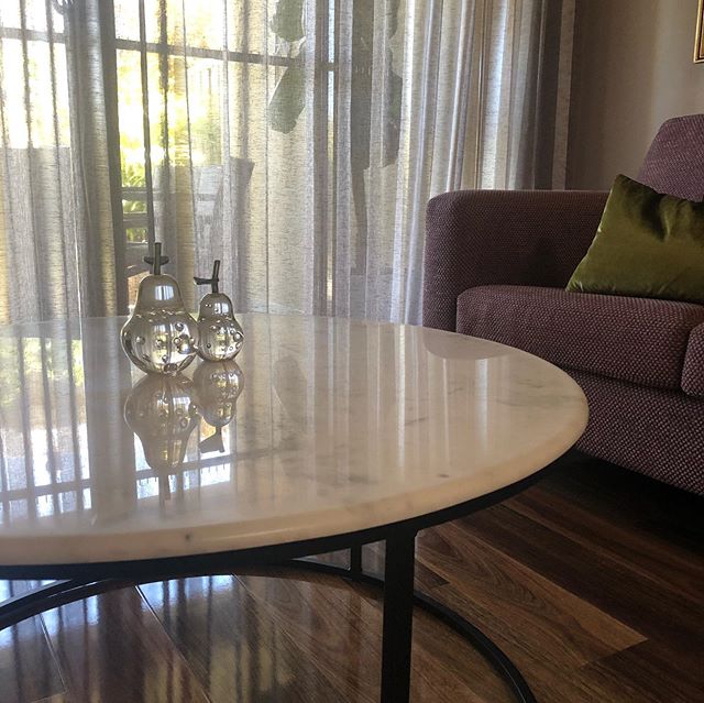 Beautiful colors and marble complete this space 💗 #upholstery #stripes #floral #antiques #marble #loungeroom #interiordesign #interiordecorating #sofa #colour #cushions
