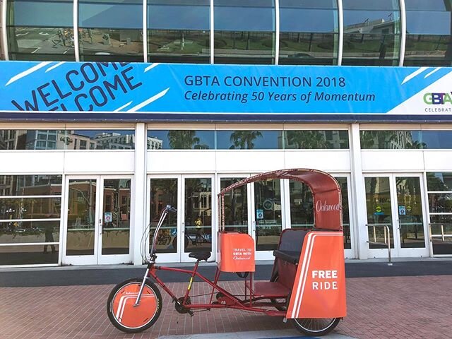 Who can say no to a #freeride ?
We wouldn&rsquo;t let any #GBTA convention attendee walk back to their hotels after a loong day 👔💆🏽&zwj;♀️
_________________________________
#ridewithpedicab #pedicabadvertising #sandiegolife #visitsandiego #visitsd