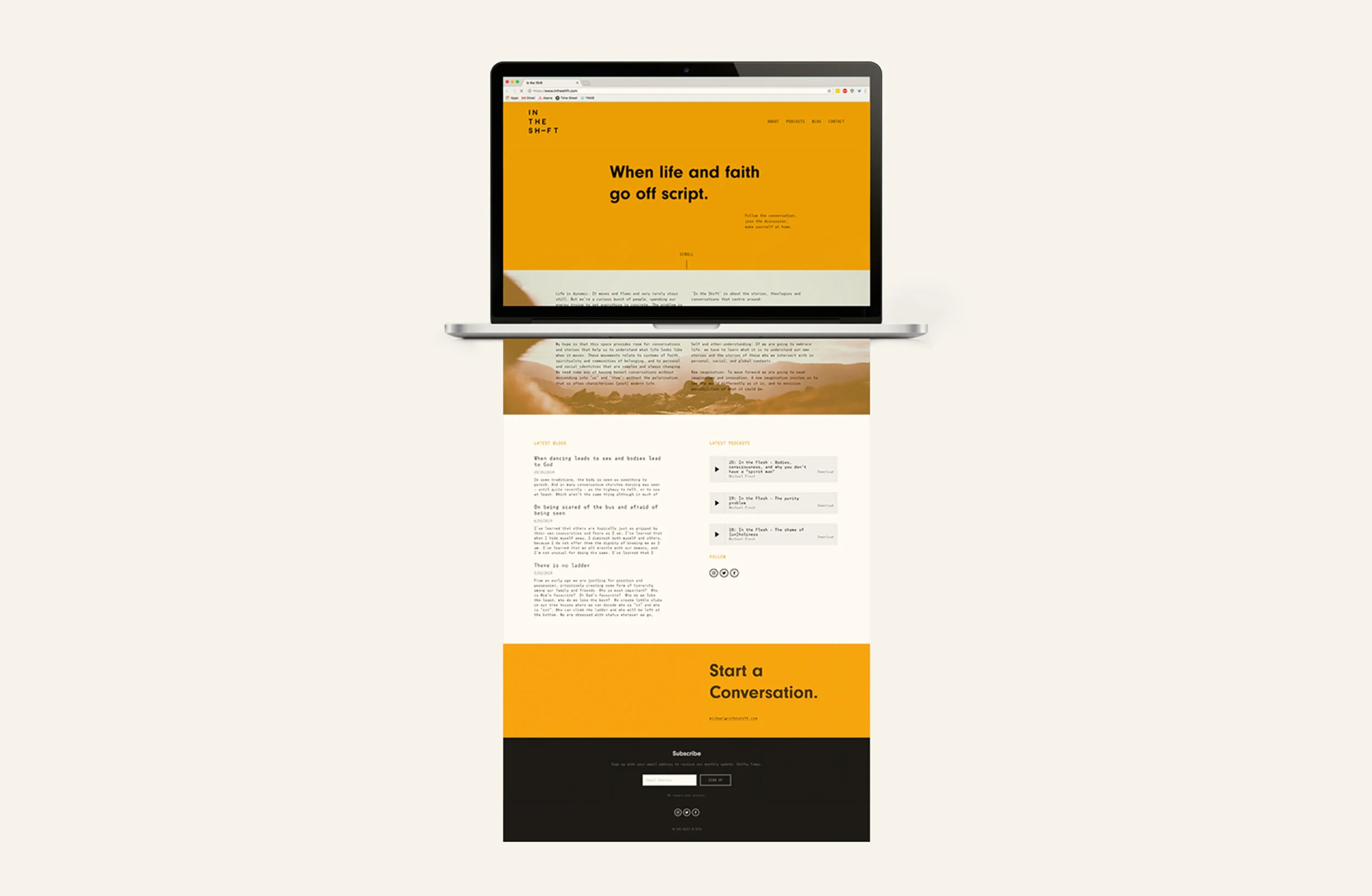 + IN THE SHIFT Brand identity – Web design
