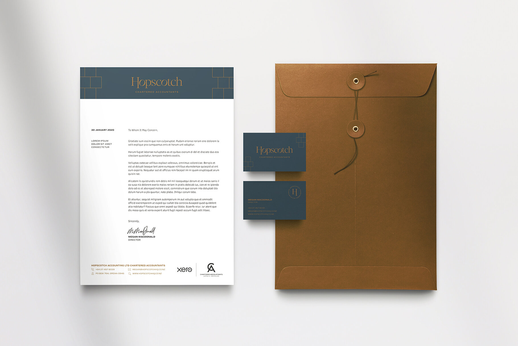 + HOPSCOTCH CHARTERED ACCOUNTANTS Brand identity – Marketing collateral