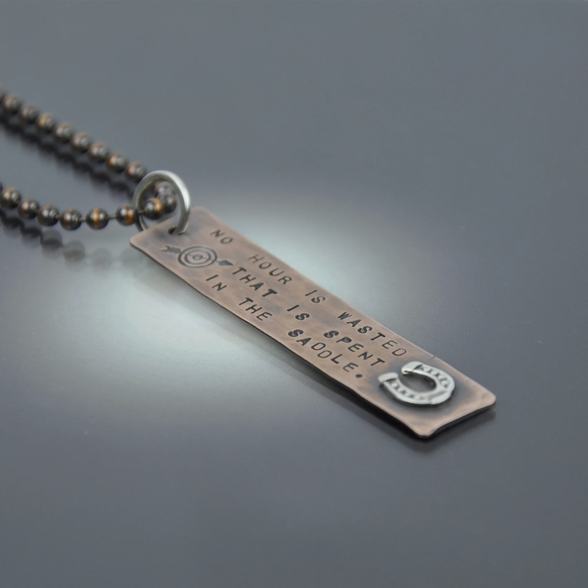 "NO HOUR IS WASTED" Necklace - Handmade