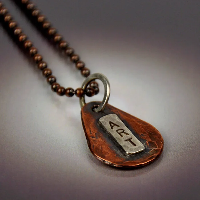 "ART" Necklace - Soldered Sterling &amp; Copper