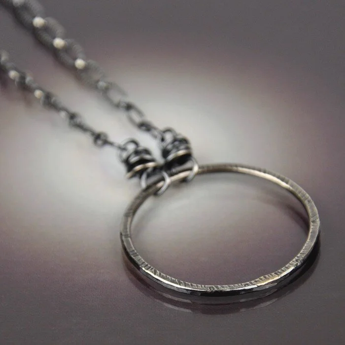 Classic Circle Necklace - Sterling Silver - Handmade