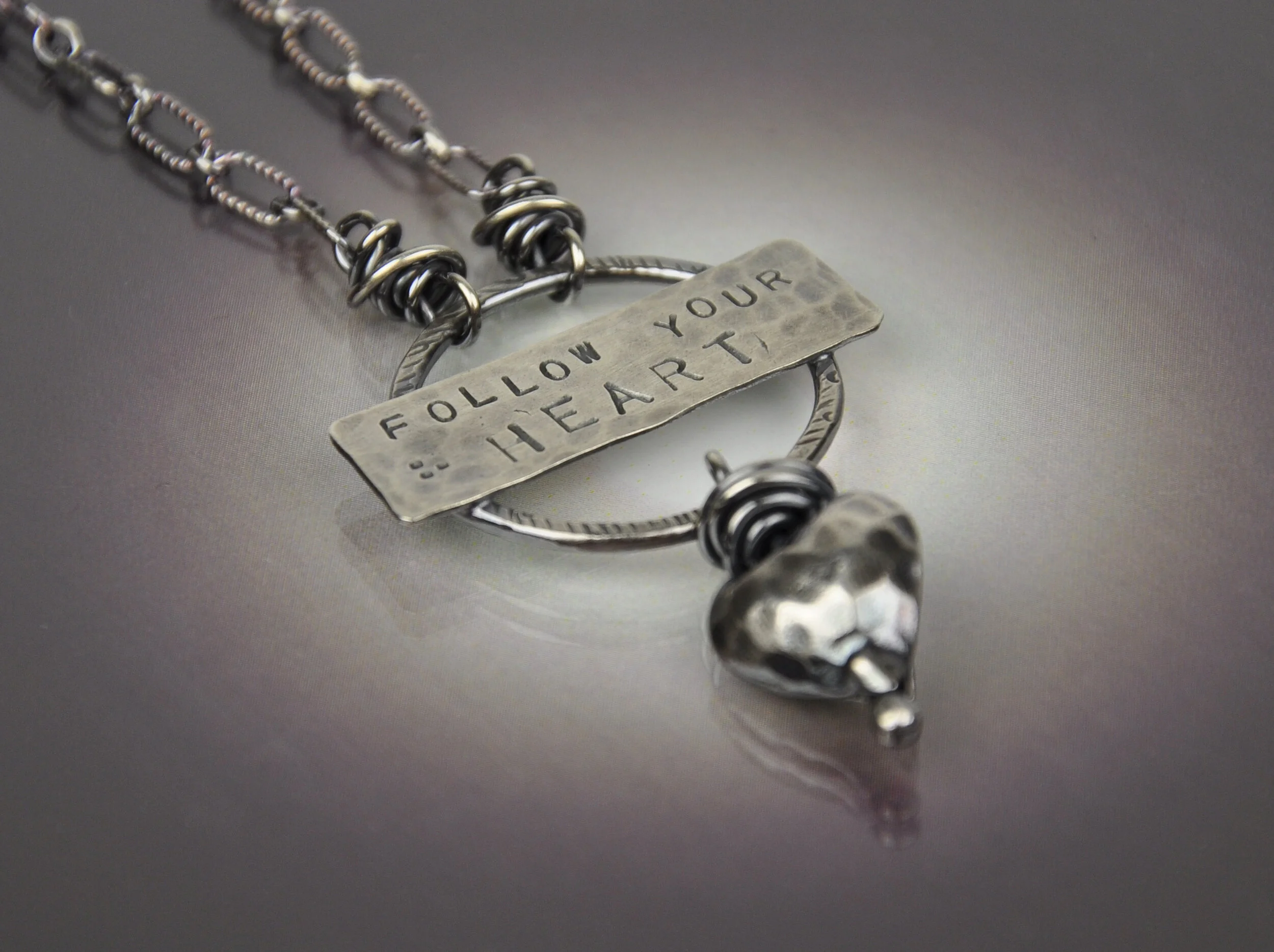 "FOLLOW YOUR HEART' Rotating Necklace - SM
