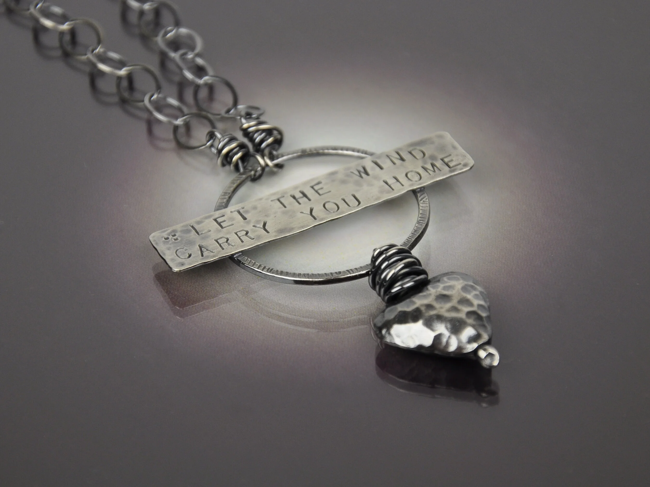 "LET THE WIND CARRY YOU HOME" Rotating Necklace - LG
