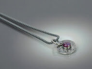 Lipstick Wheel Necklace - Sterling w/Glass