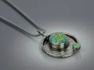 Orbit Necklace - Sterling &amp; Glass - More Colors Available!