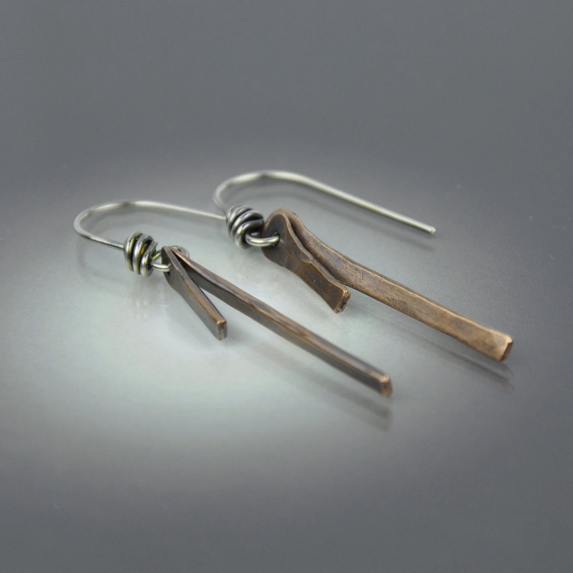 Copper Stick Earrings