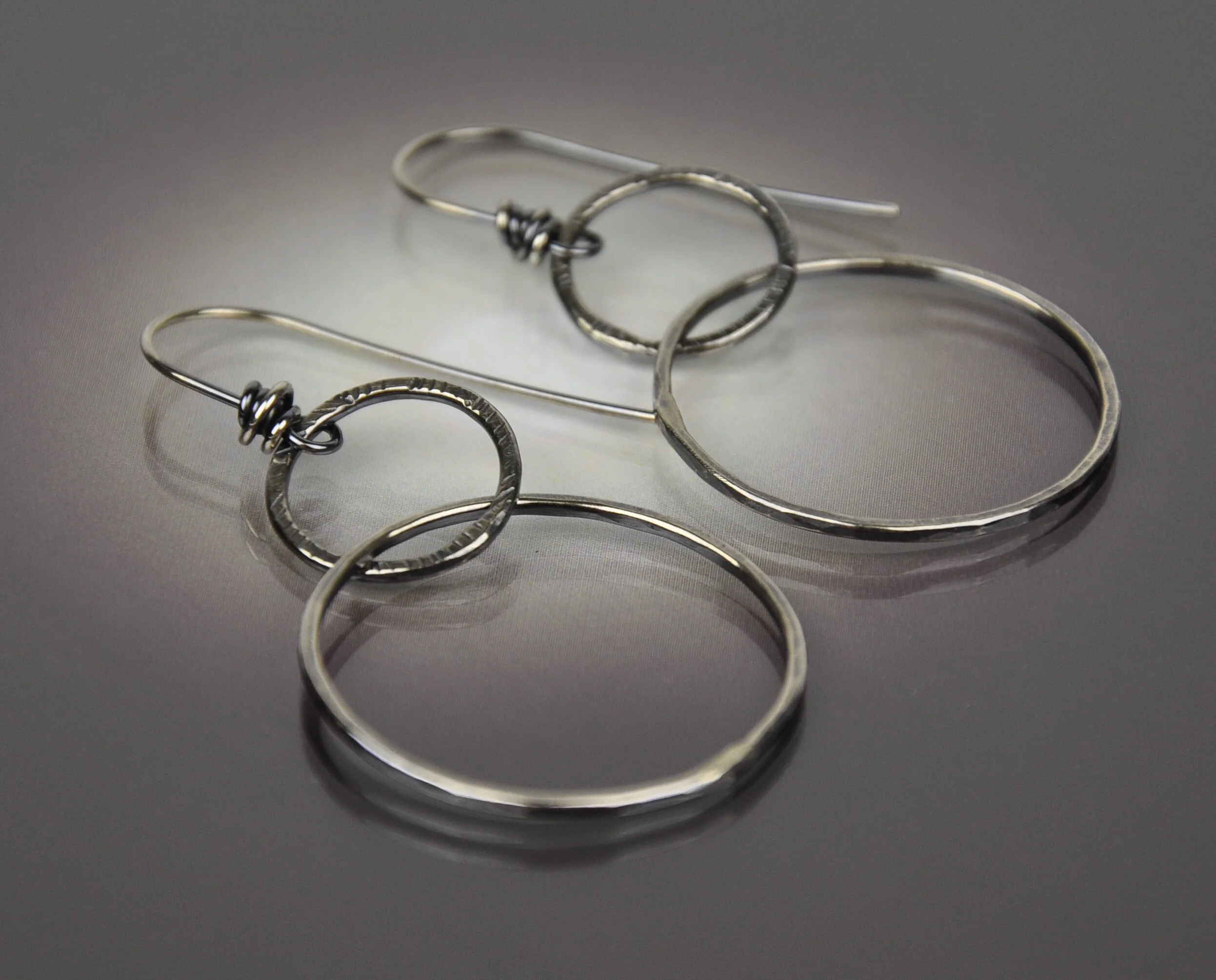 Double Classic Hoop Sterling Earrings