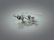 Funky Star Earrings - Sterling