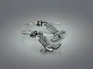 Sterling Cowboy/Cowgirl Boot Earrings