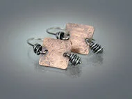 Square Drop Earrings - Textured