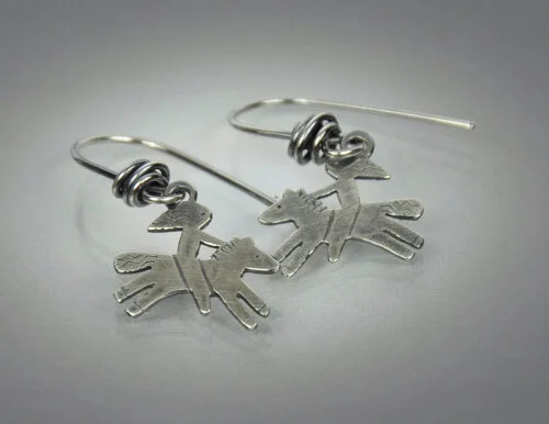 Horse &amp; Rider Sterling Earrings