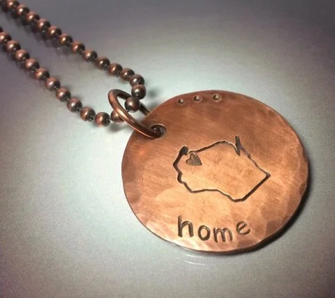 Copper "HOME" State Necklace - Your State Jewelry