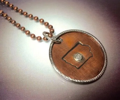 Sterling Ringer Necklace w/Heart Marker - Your State Jewelry Line