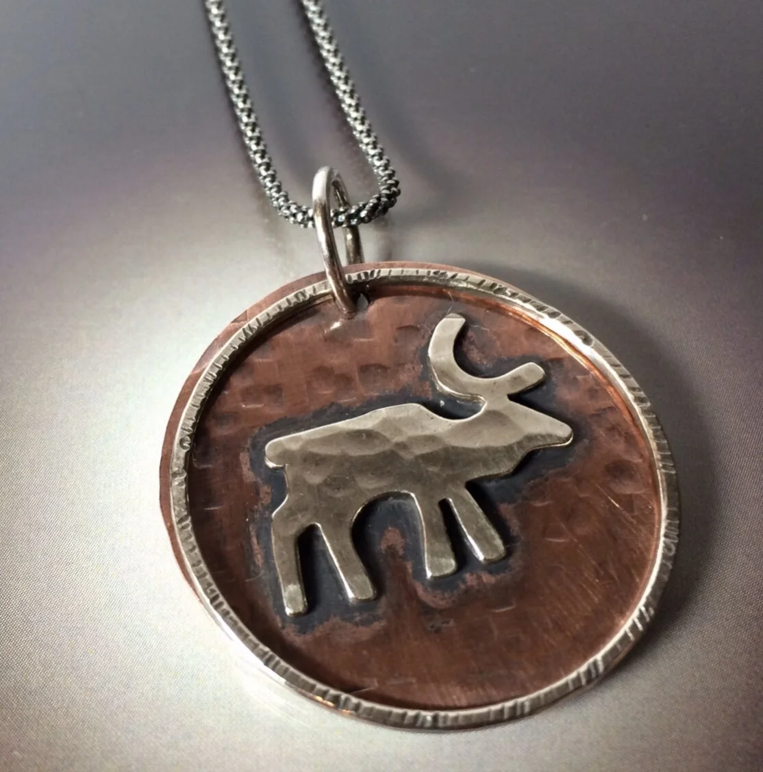 Up North Moose Pendant Necklace - Mixed Metal
