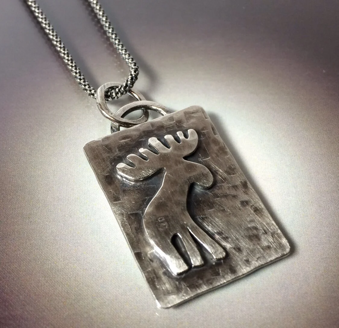 Sterling Moose Necklace
