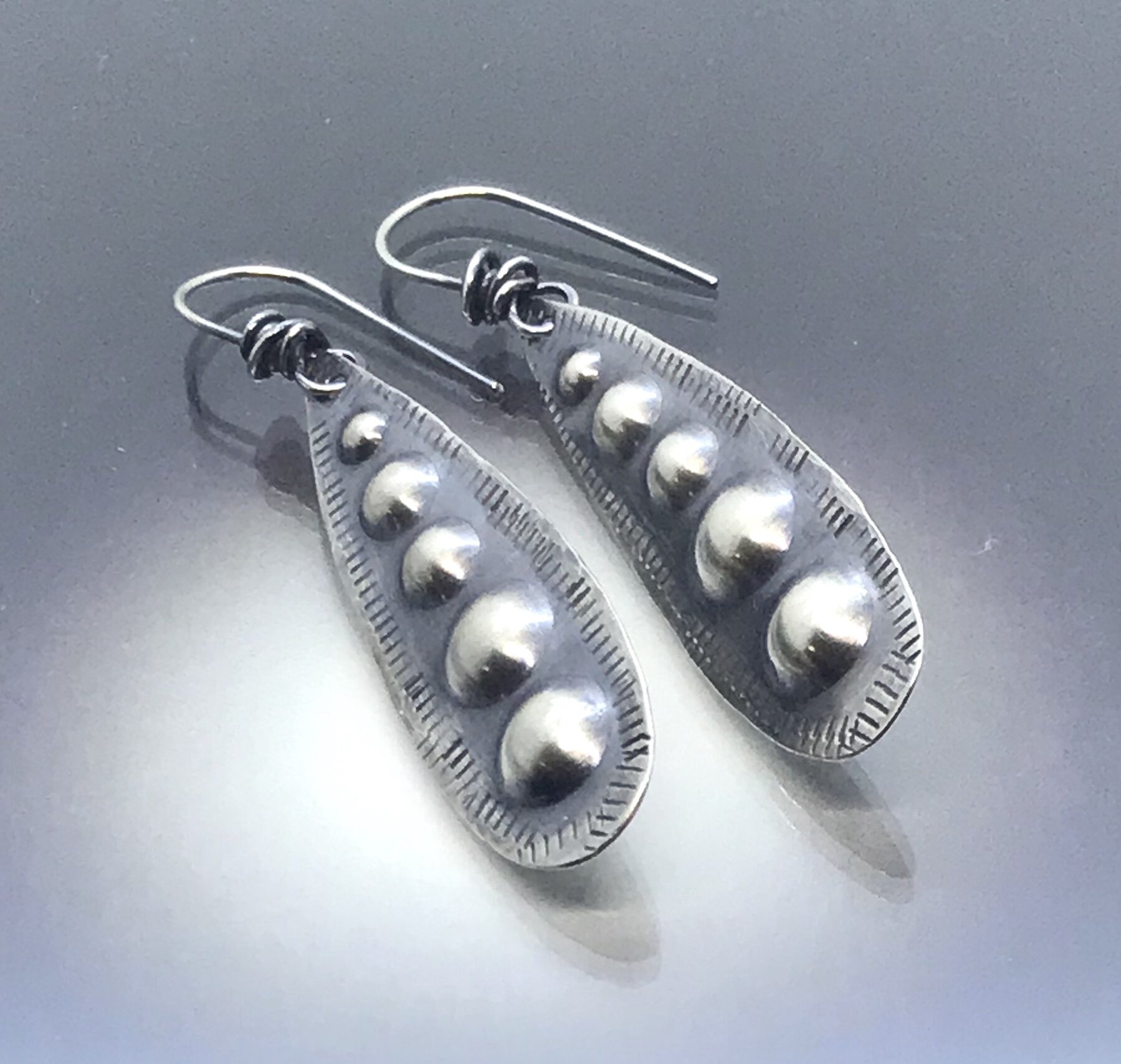 Sterling Silver Hand formed Earrings - Handmade - CB&amp;CO