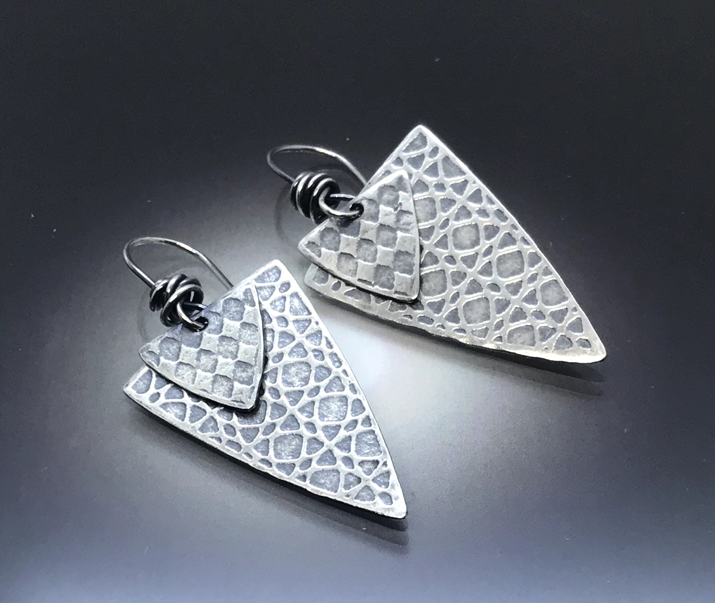 Sterling Silver Double Dagger Earrings - Handmade - CB&amp;CO