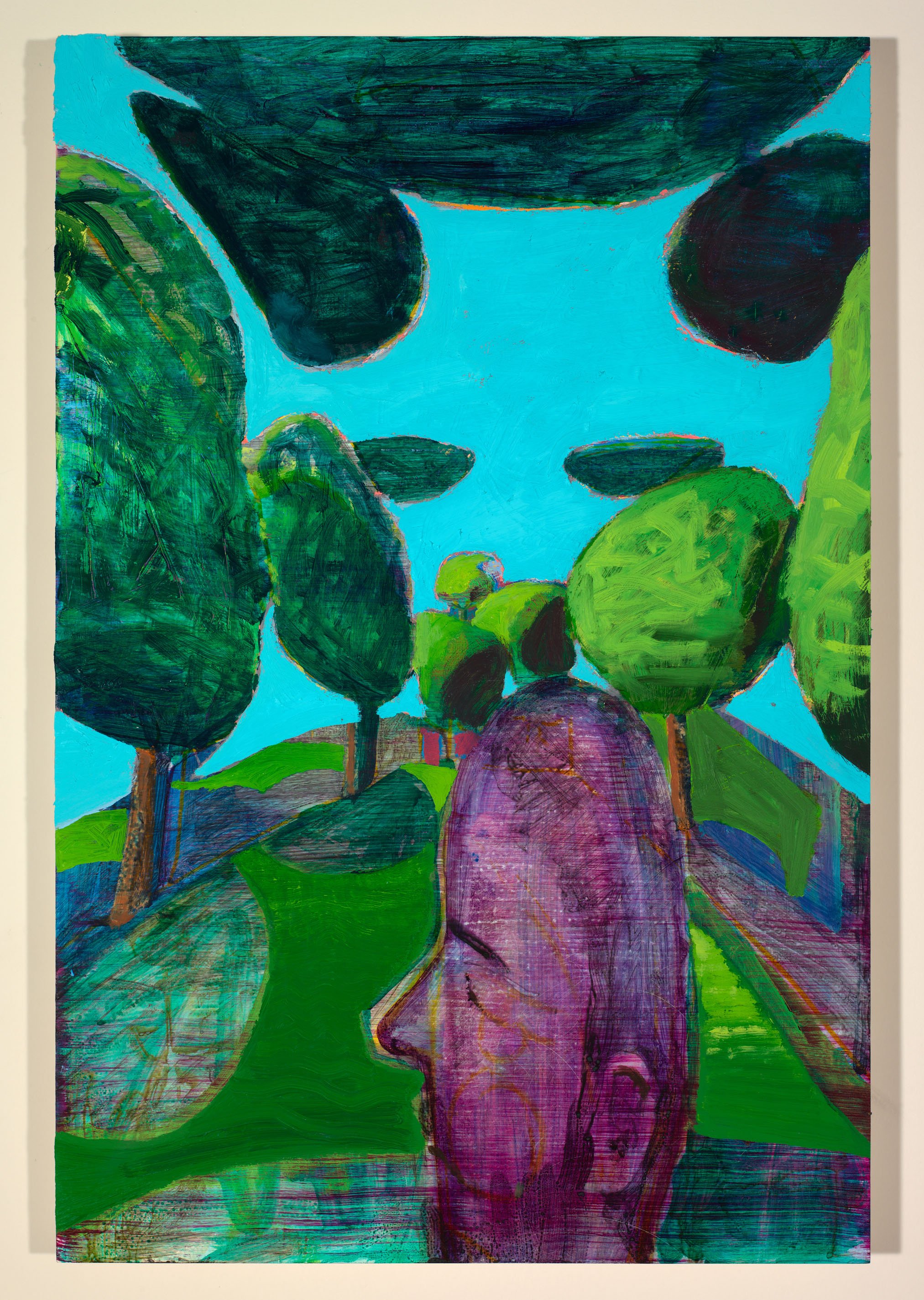    Self Portrait (Photo Bomb) #2,  2025   acrylic and oil on board  36 × 24 inches   