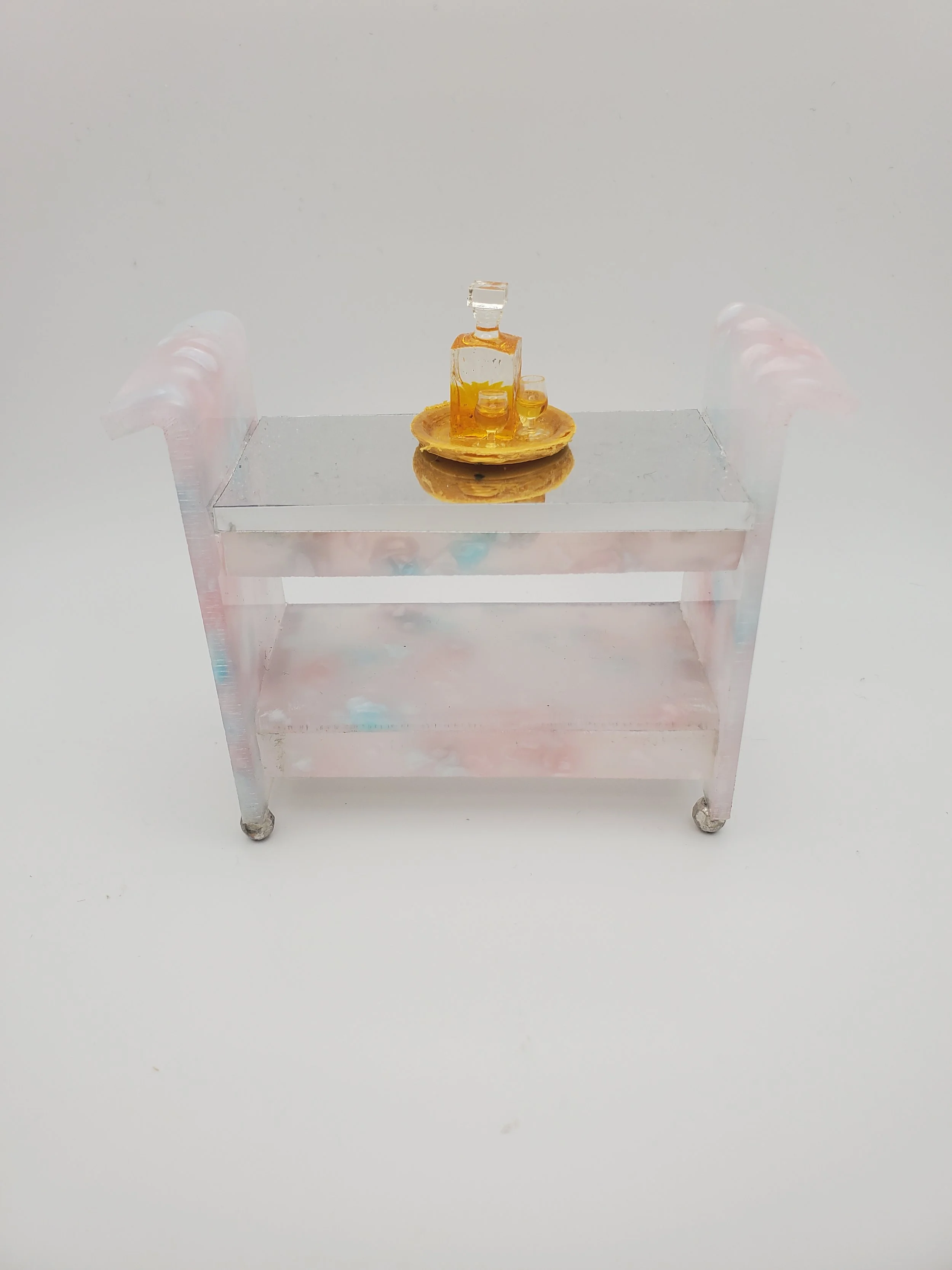 acrylic bar cart