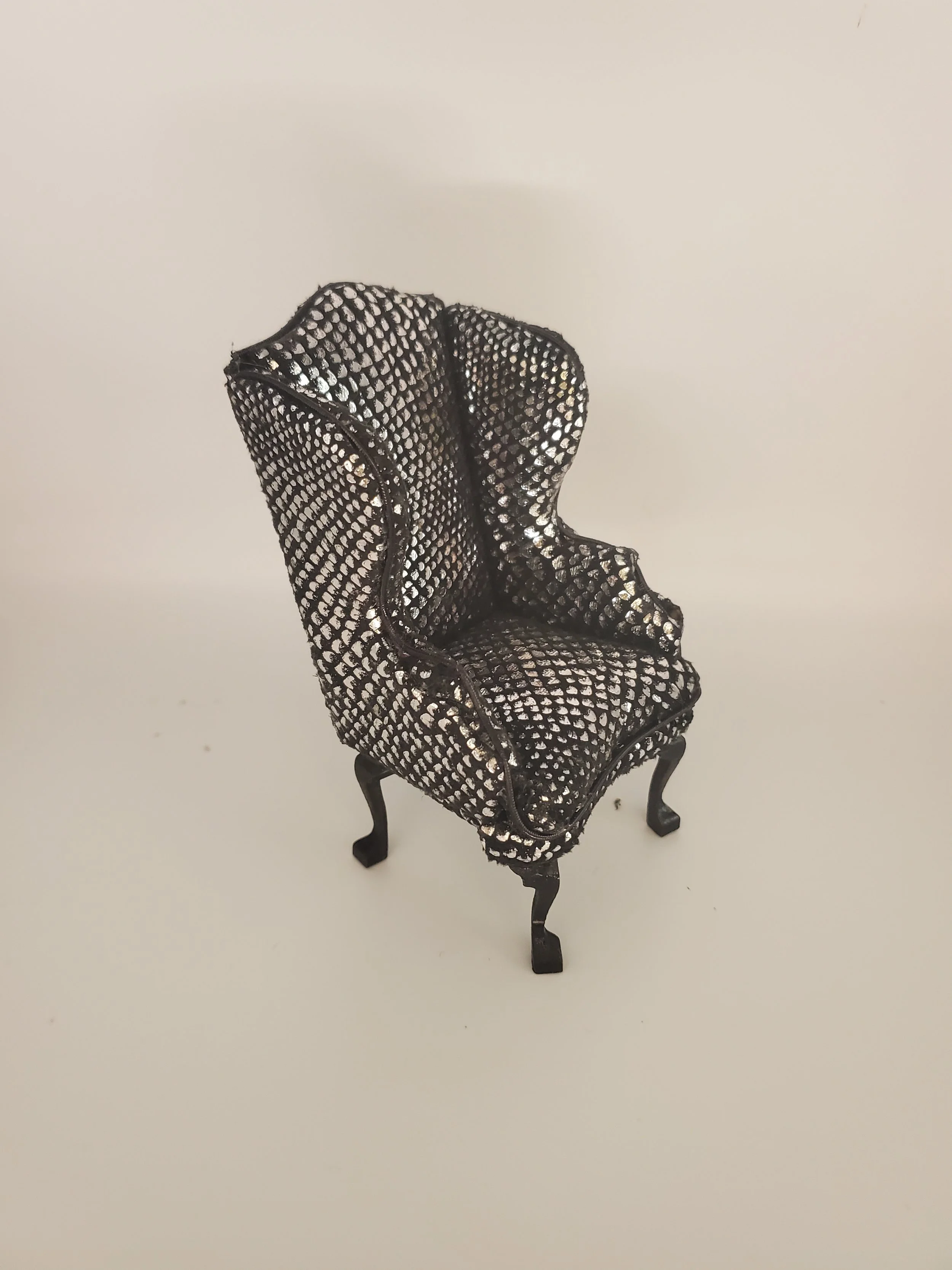 black and silver wing back