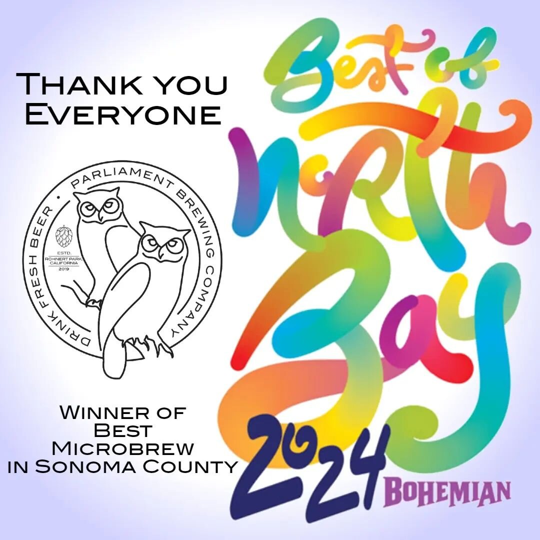 we are beyond excited and humbled to announce that the readers of the @northbaybohemian have voted us as best microbrew in sonoma county!

we started parliament with core philosophies such as 'if good can be better, then why not?' we could not make t