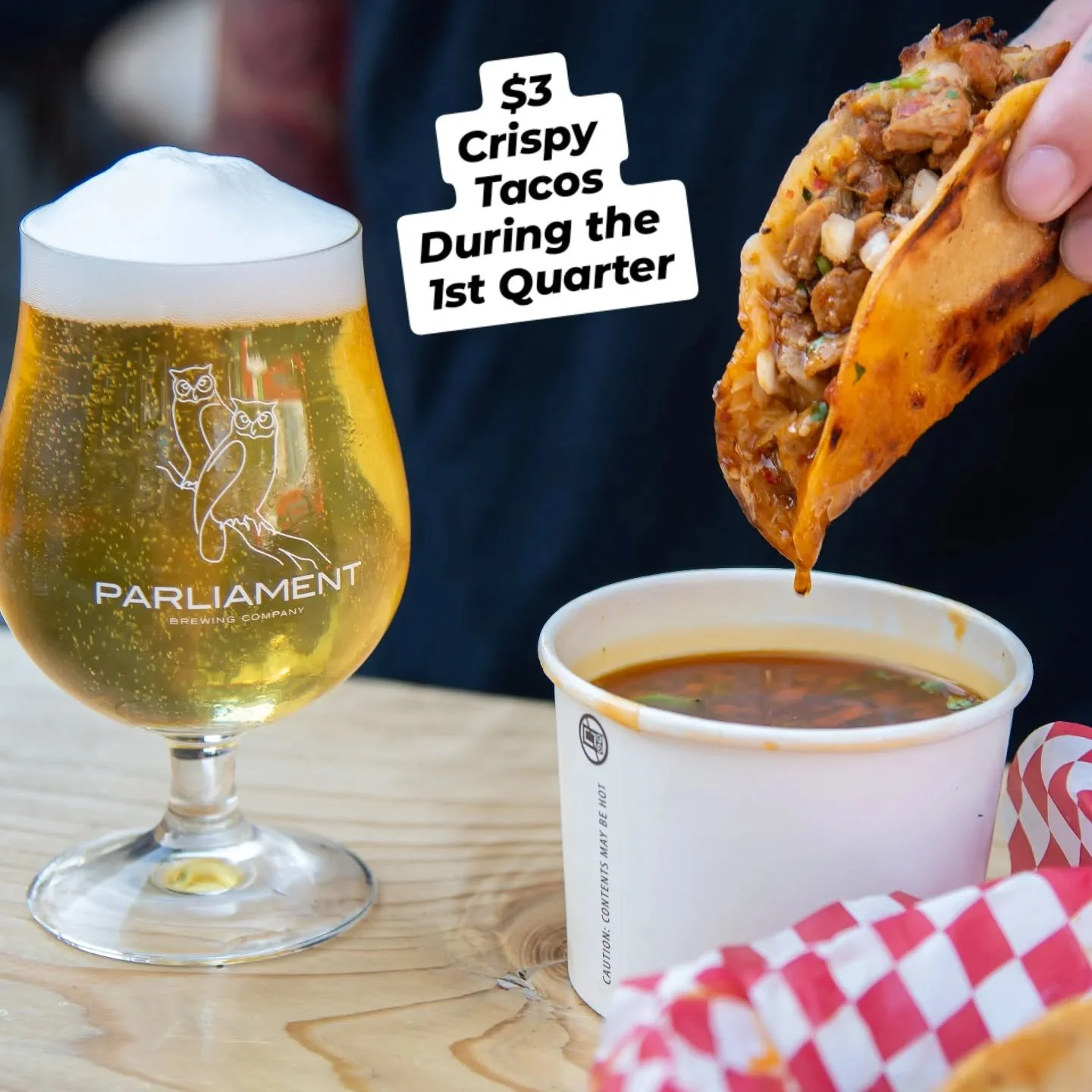 $3 crispy tacos during the first quarter of the @49ers game. volume on all the speakers!

@galvanseatery coming thru hard tonight with a crispy taco special. quesabirria, crispy panchos, the humble chicken crispy, and more. 

pair that with a crispy 