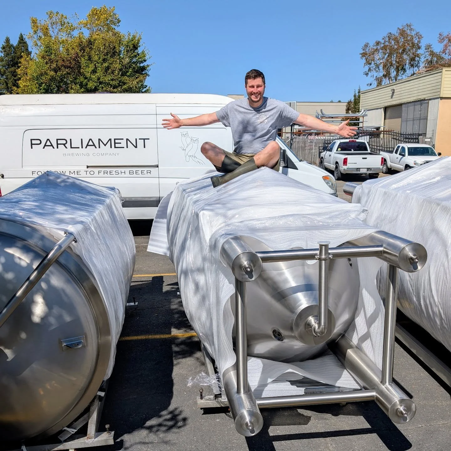 three brand new tanks from premier stainless!

the best measure of our success is your support, and we are constantly humbled that in a marketplace full of great beer, you choose ours.&nbsp;

these tanks showed up on just about the eve of our buildin