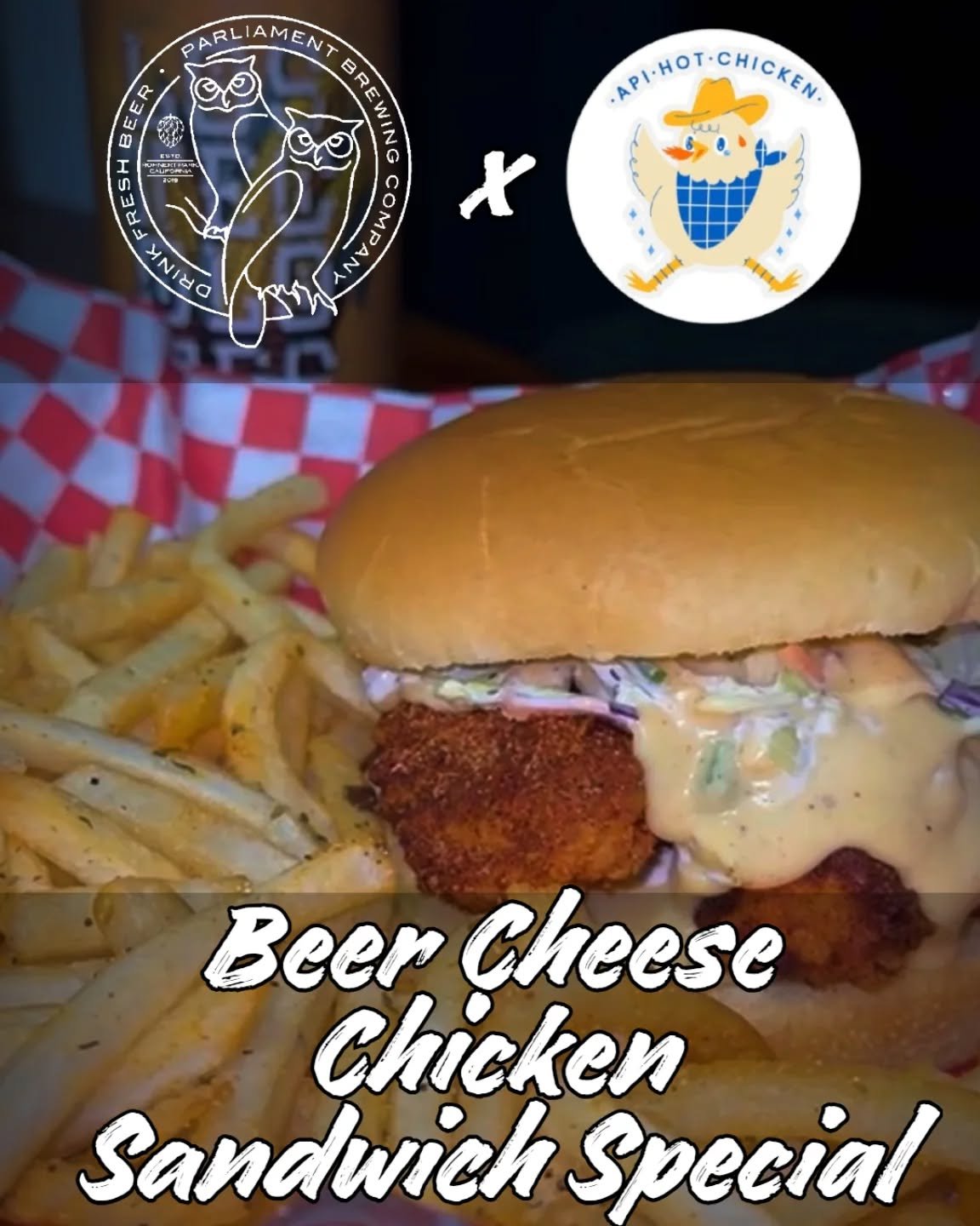 kick back and relax with us later today, you&rsquo;ve earned it. 

we&rsquo;ve got @apihotchicken in the building for lunch &amp; dinner! their menu&rsquo;s full of perfectly seasoned chicken tenders, sandos, loaded fries &amp; more. plus, in honor o