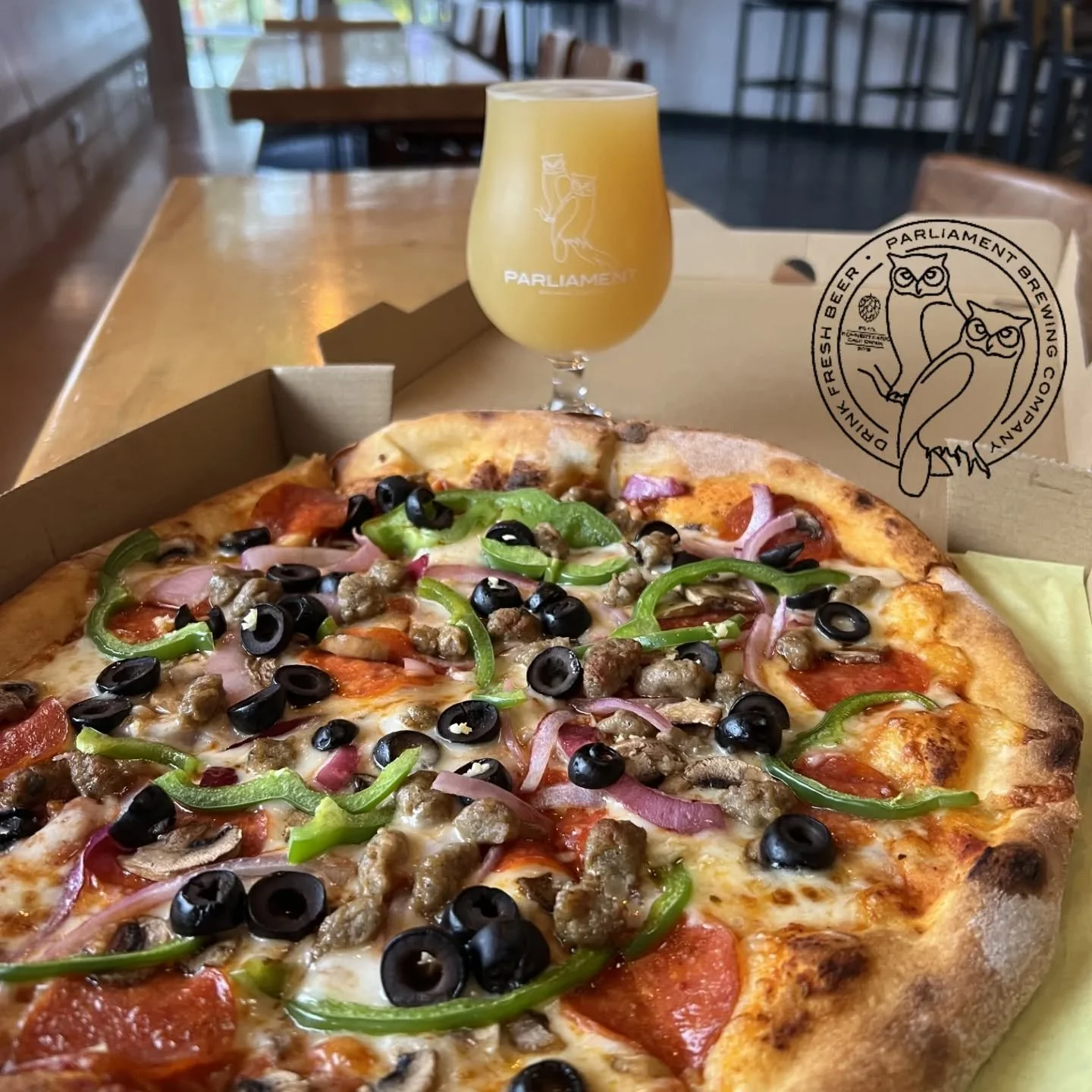 can't think of many better combos than pizza &amp; beers!

come through the taproom today and celebrate national pizza day with us and @chavaspizzaa they'll be here from 12pm on and dishing out some loaded cheesy pies with all the toppings you can 