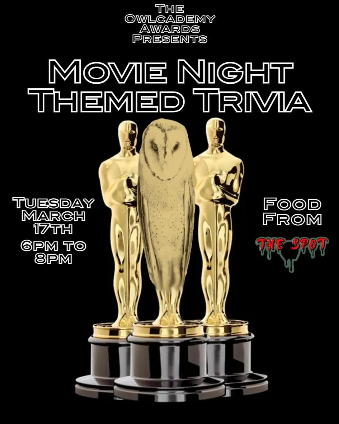 lights, camera, action!

movie night themed trivia is scheduled for tuesday 3/17 and the limelight is on you! from cult classics &amp; blockbuster hits to cheesy rom-coms &amp; edge of your seat action flicks, we&rsquo;re putting your film knowledge 