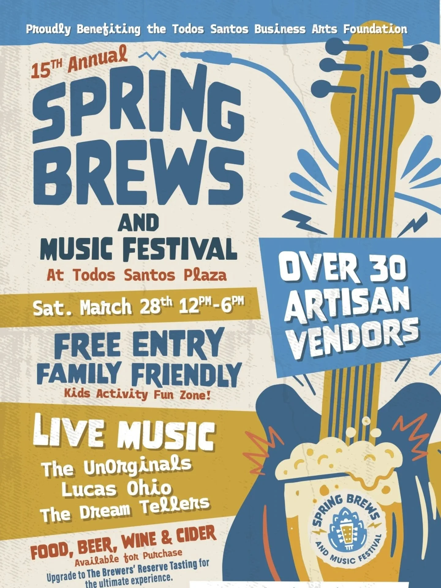 festival season continues!

we'll be out in the east bay this weekend pouring at the 15th annual spring brews &amp; music festival! it's happening this saturday 3/28 in downtown concord at todos santos plaza from 12-4pm with tons of live music, food