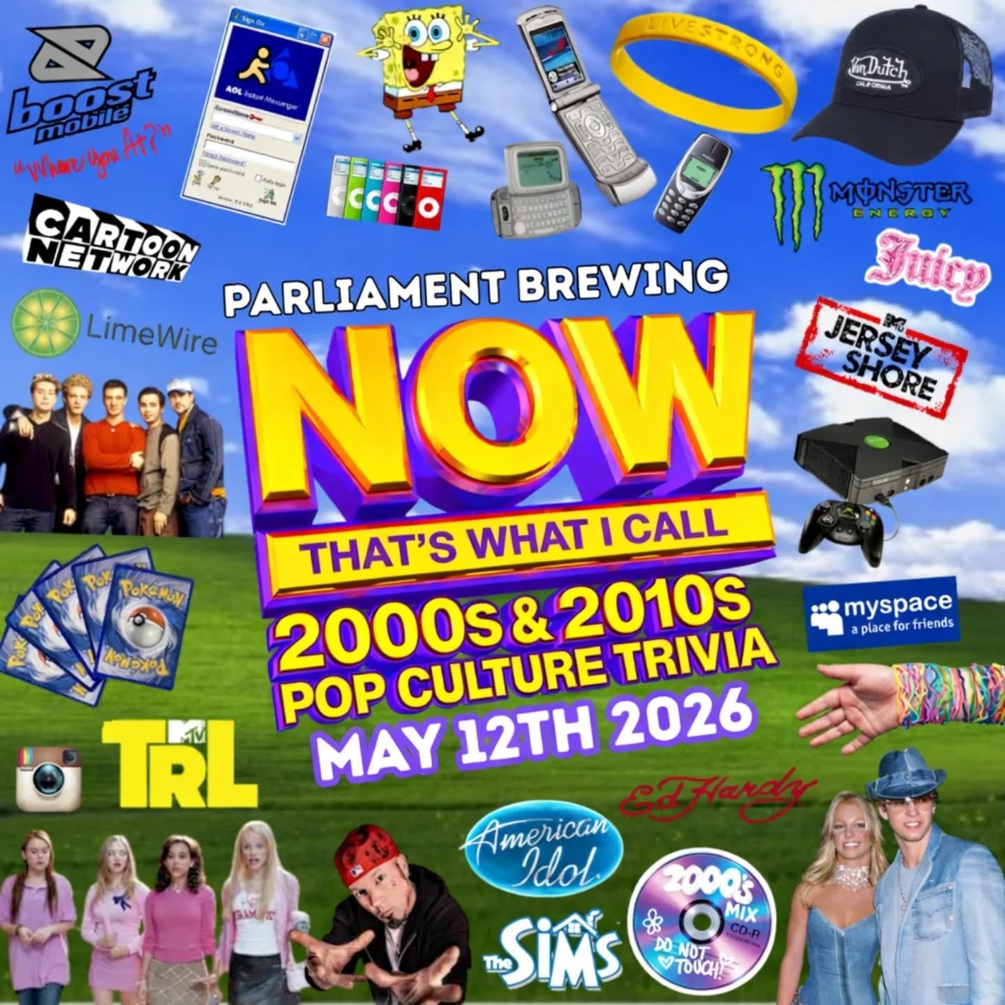 get in loser, we're playing trivia. 

calling all gen Xers &amp; elder millenials-we've got the themed trivia you've been waiting for! come on out for parliament's first 2000's &amp; 2010's popculture themed trivia on may 12th. expect questions about