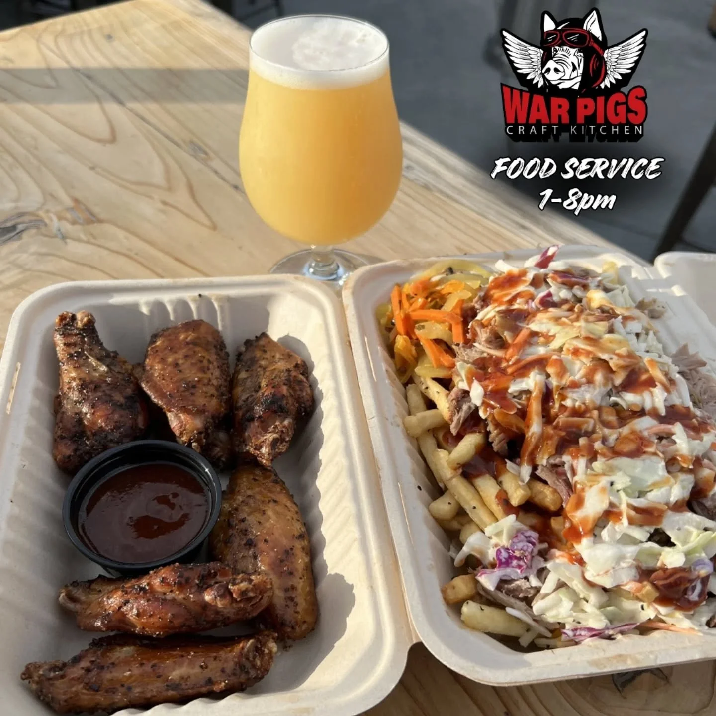 happy friday!

we're starting the weekend off right with some moutherwatering bbq and plenty of fresh beer! larry from @warpigs_craftkitchen and is back with trophies from @battleofthebrews and will be here starting at 1pm with a killer menu with bri
