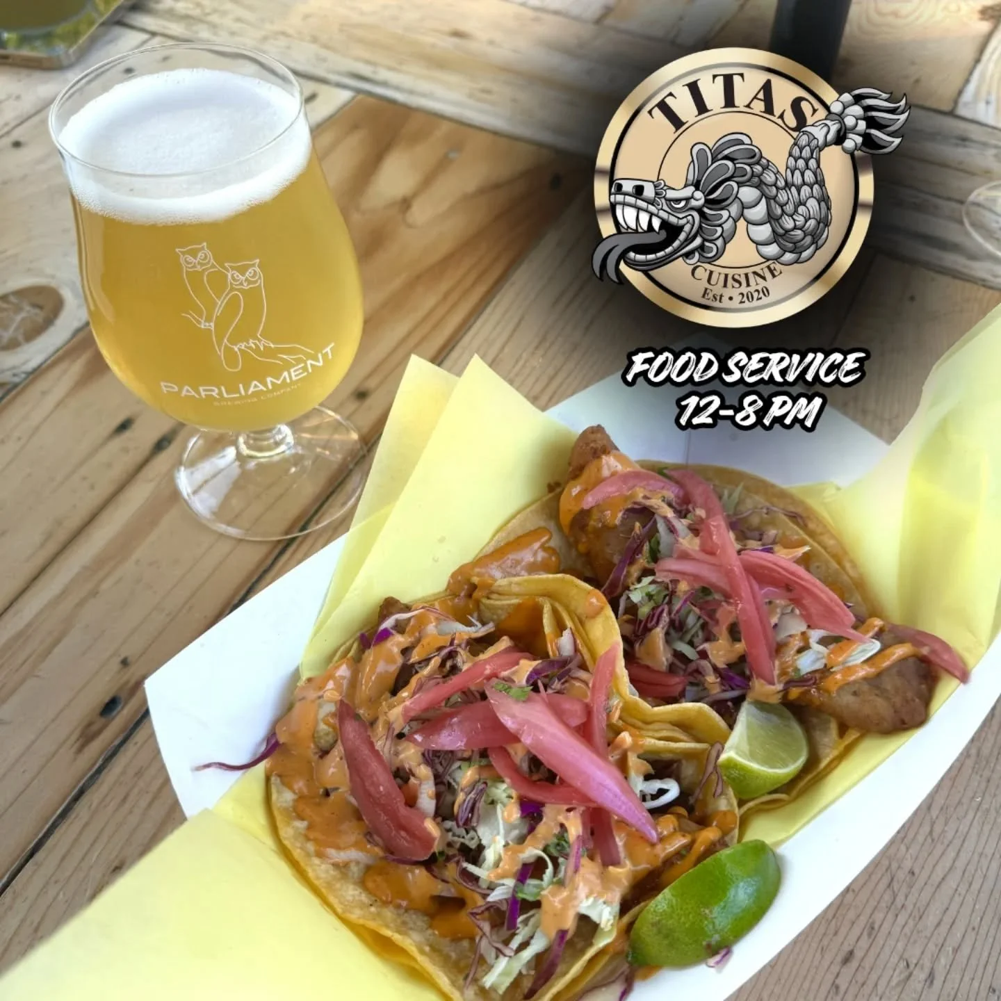 saturday has entered the chat!

from out of office, to into the taproom, weekend mode has been engaged! the sun will be shining, vibes will be high and the beers will be flowing. tita and jay are back today with @titascuisine and they're bringing the
