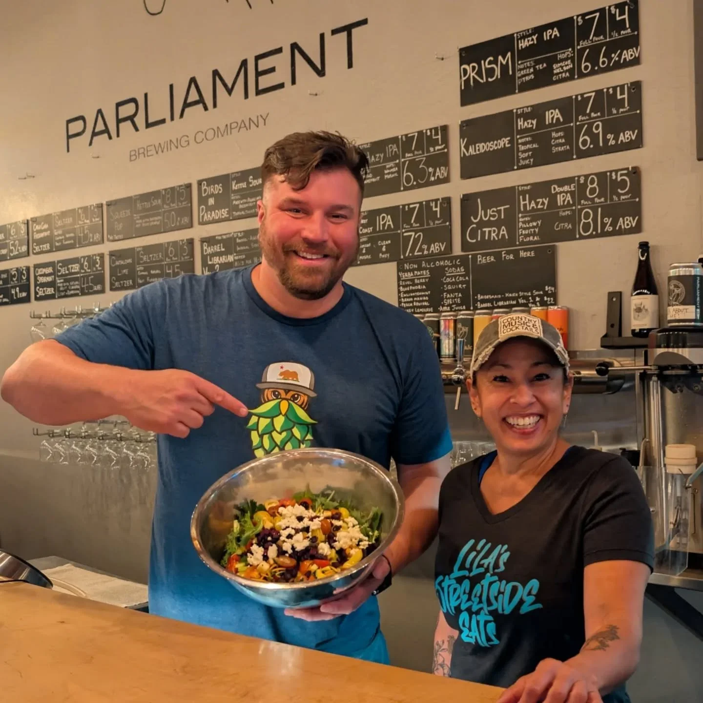 we've got a double dose of @lilasstreetsideeats this week!

lila &amp; jake will be here all afternoon until about 7:30/8pm with delicious comfort street foods. come through later today for a quick pour with lunch of stop by tonight and hang with us 