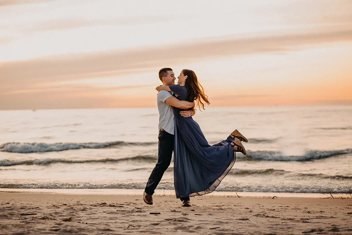 Lake Michigan Beach Engagement Session - St. Joseph, MI