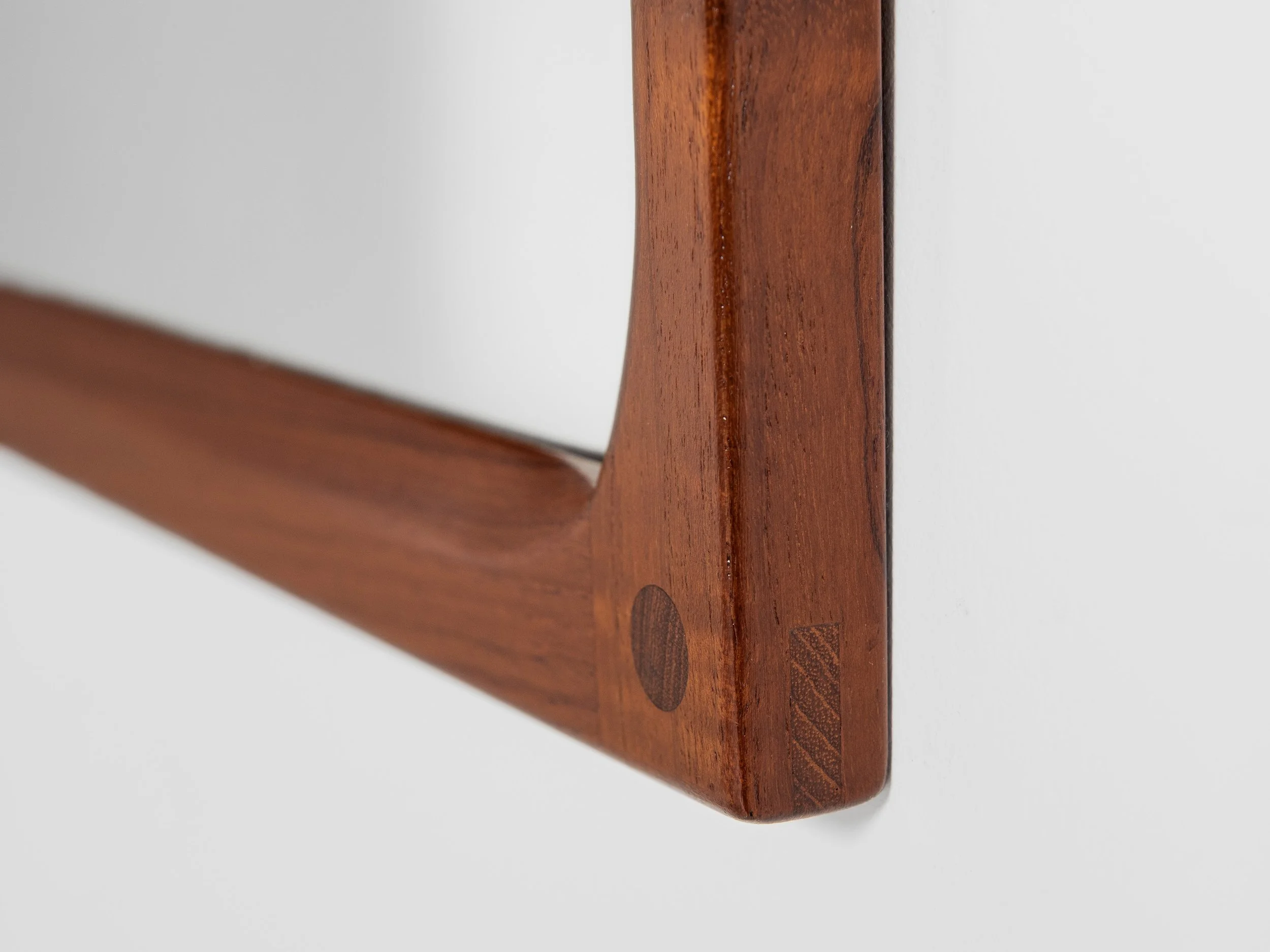 Midcentury Danish mirror model 165 in teak by Kai Kristiansen for 