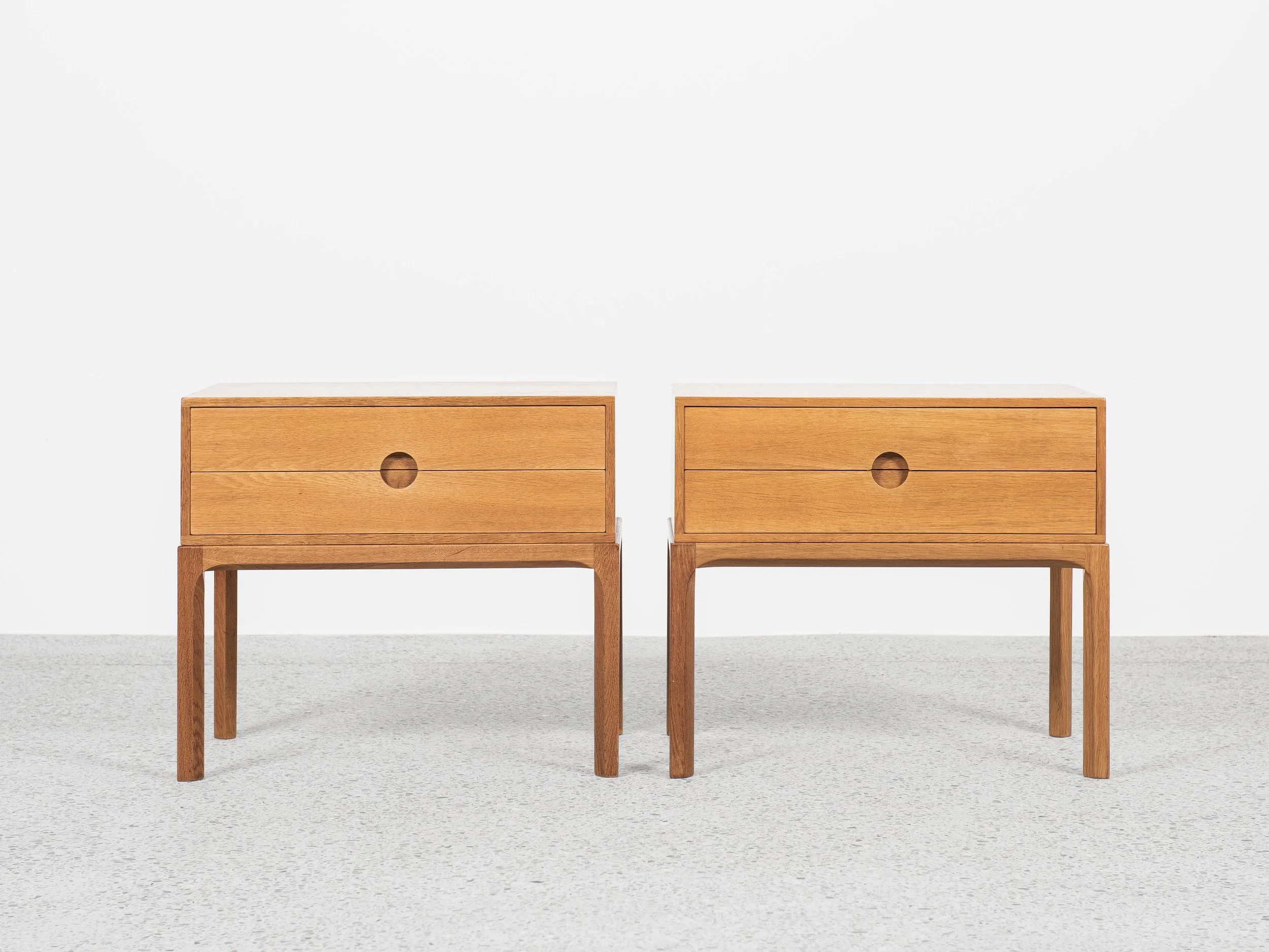 Midcentury Danish pair of small chests in oak by Kai Kristiansen 