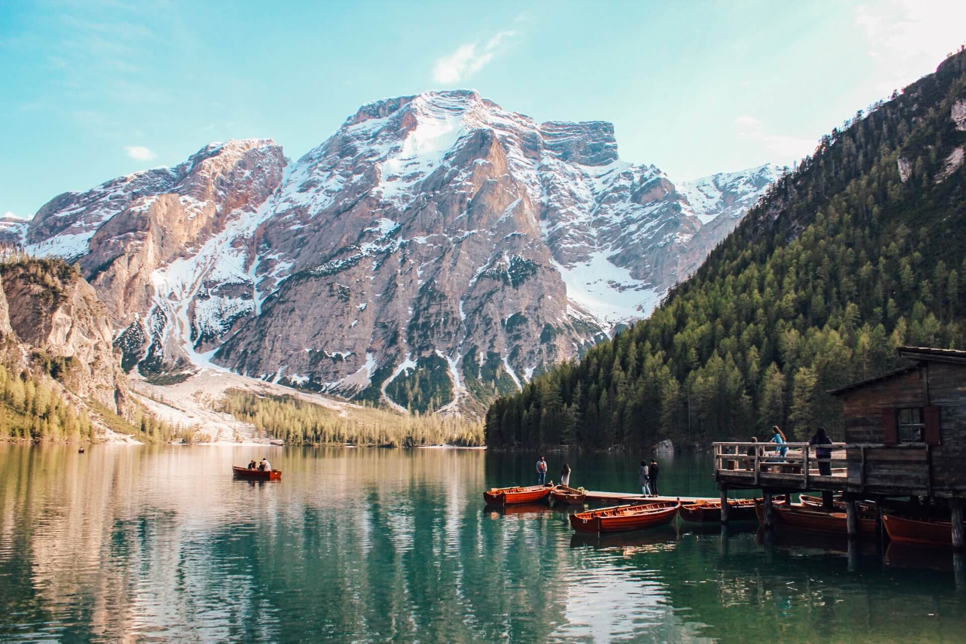 Lago Di Braies in the dolomites, Italy