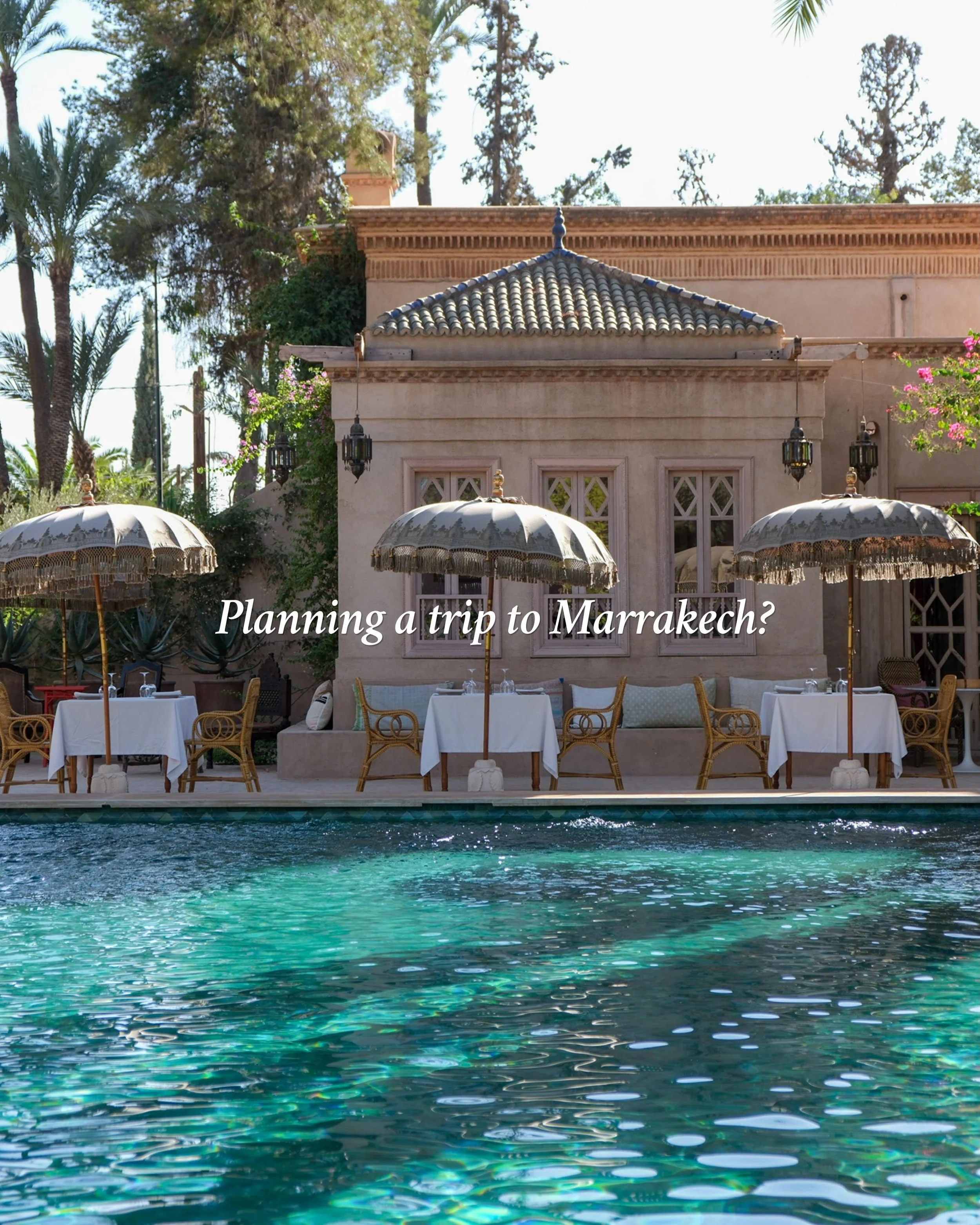 Can&rsquo;t wait to visit this beautiful spot again. Tucked away in the Palmeraie just outside the city - between a long lunch, a swim under the Marrakech sun and a few very relaxing hours by the pool, it felt like the perfect reset.&nbsp;You can als