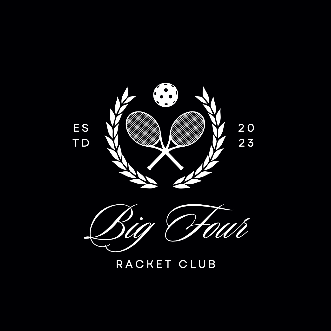 Big Four Racket Club Tennis logo BLK.png
