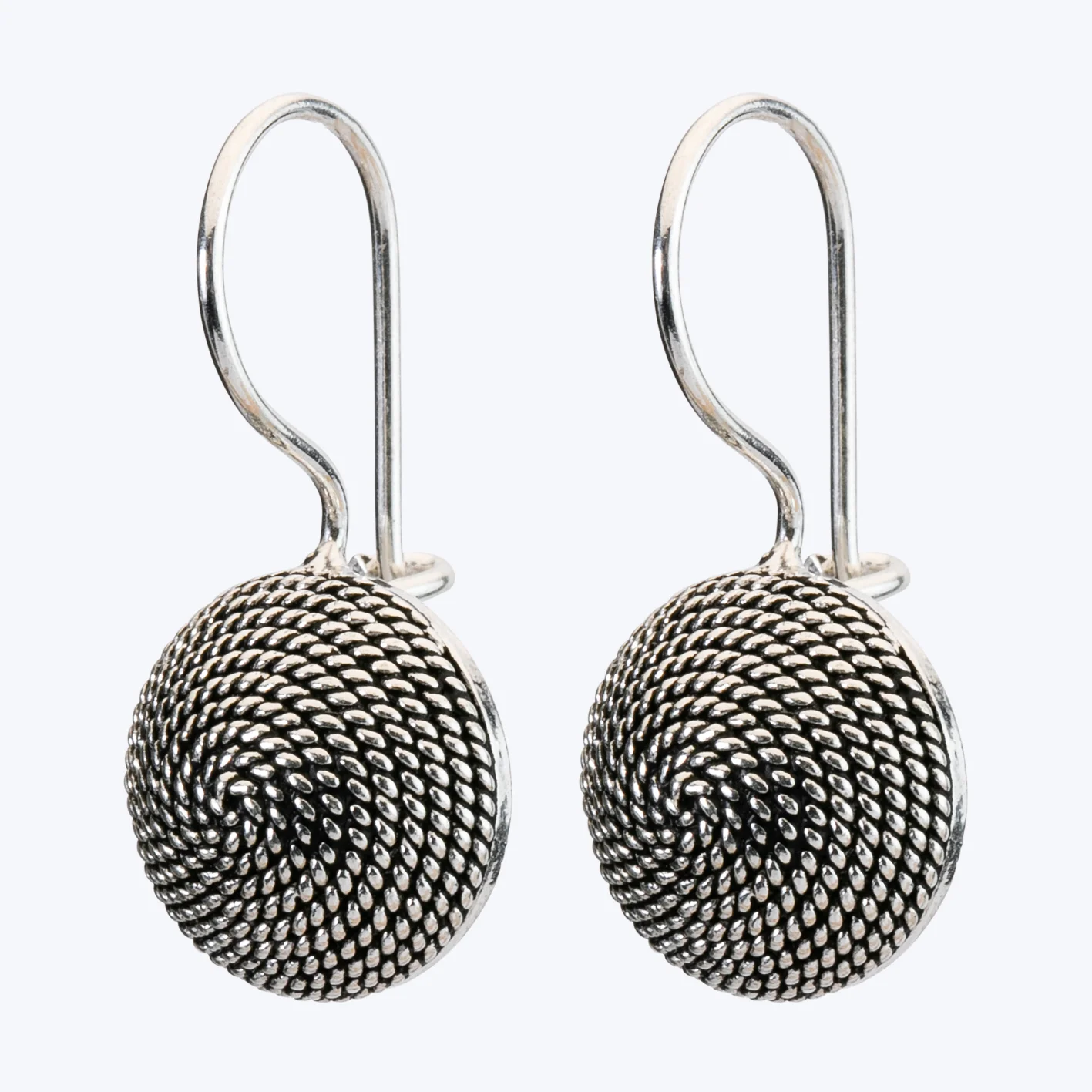 Handmade sterling silver sphere earrings