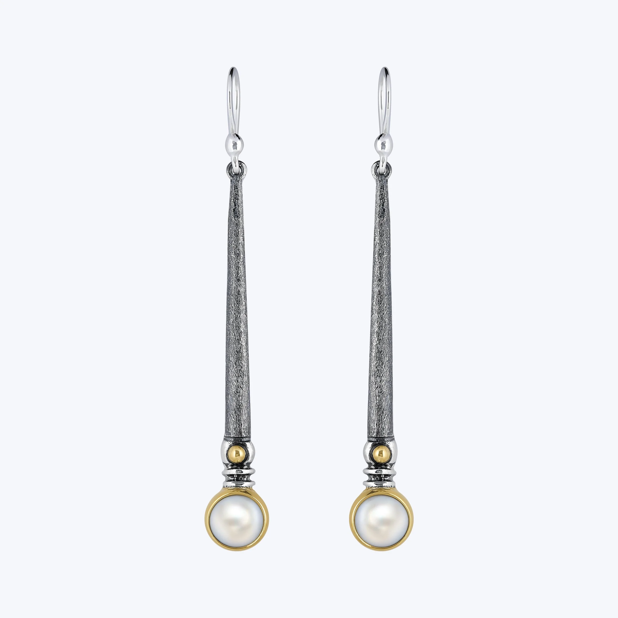 Oxidised Pearl Earrings