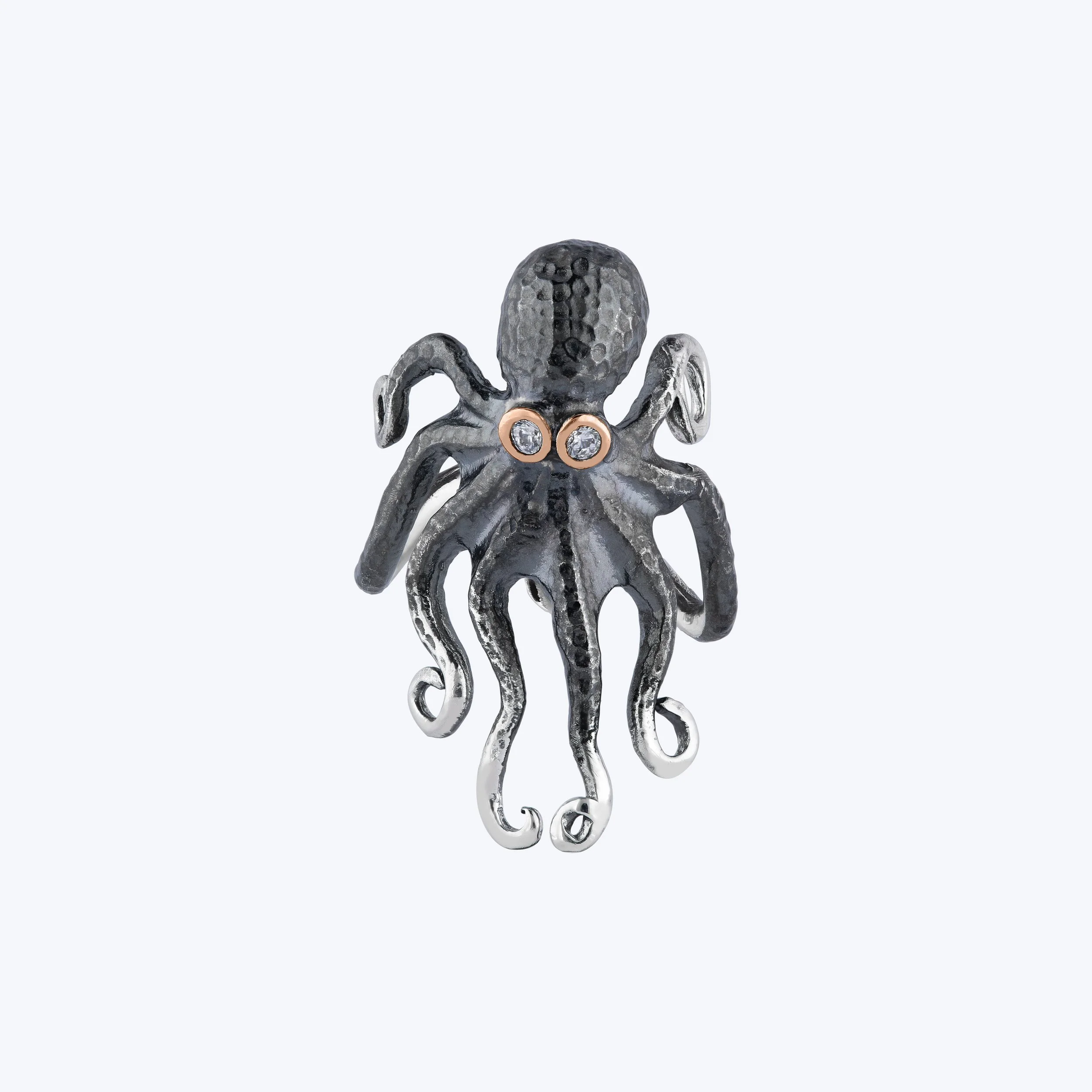 Hammered Baby Octopus Ring
