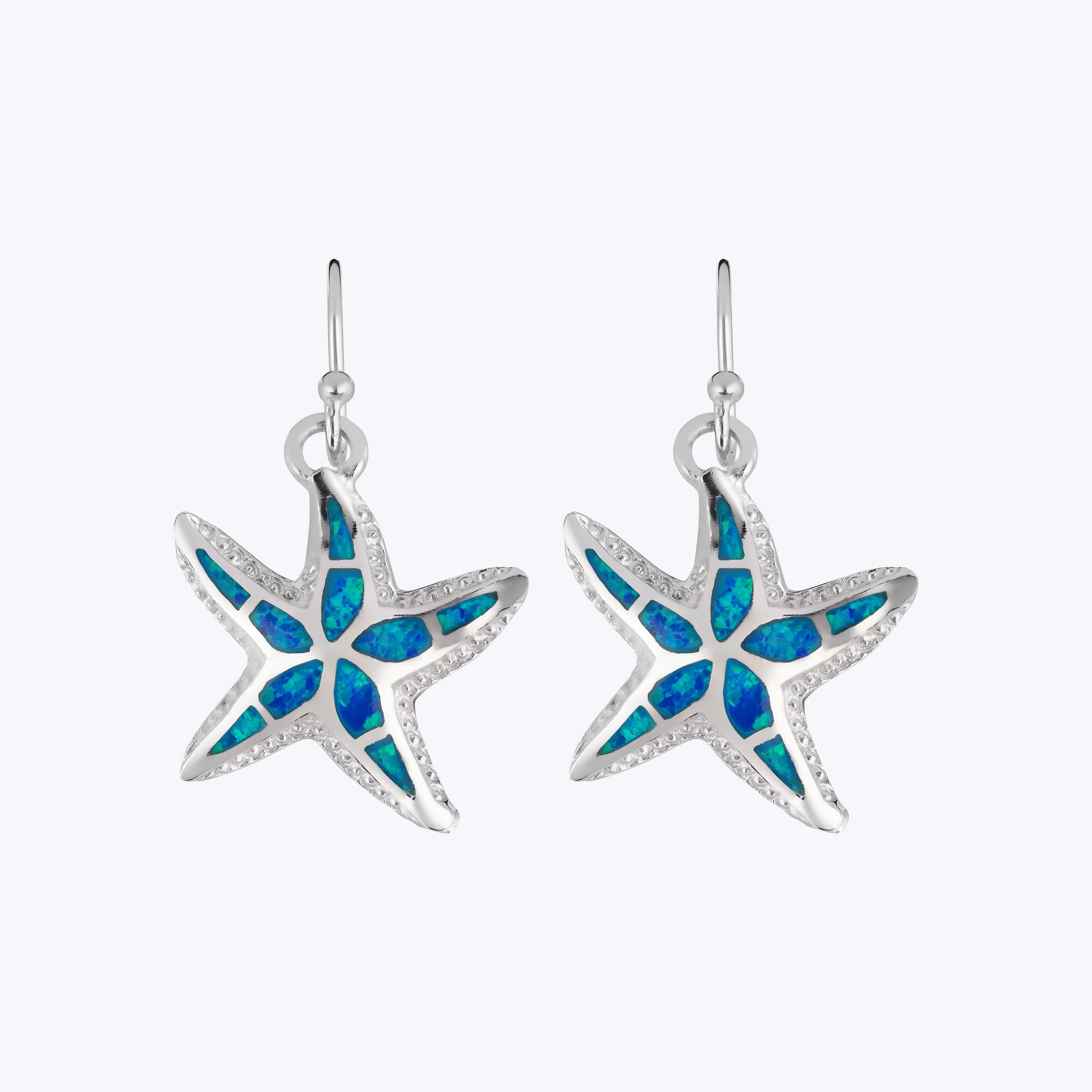 Blue Opal Starfish Earrings
